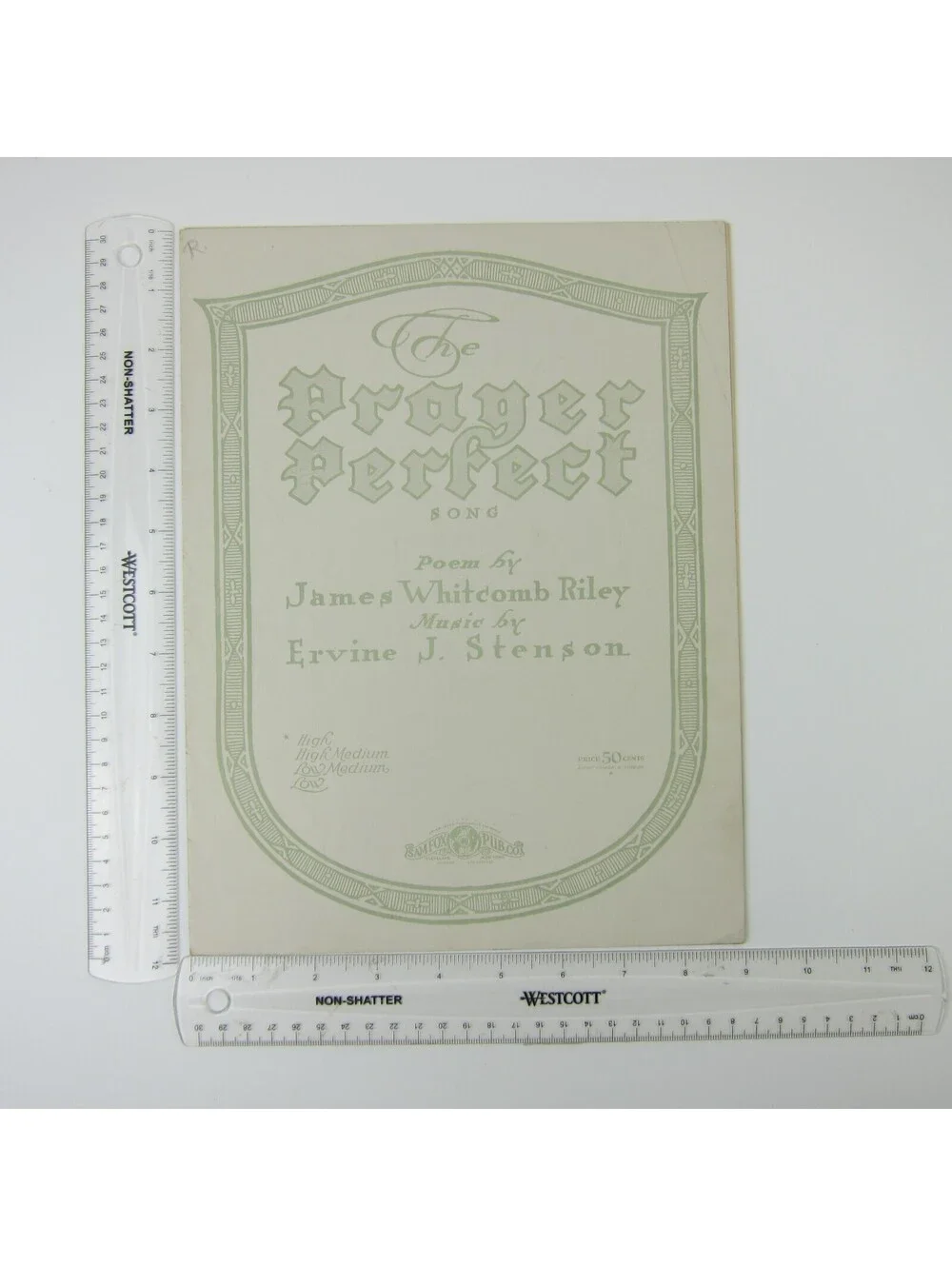 The Prayer Perfect Sheet Music James Whitcomb Riley Ervine Stenson Vintage 1930s